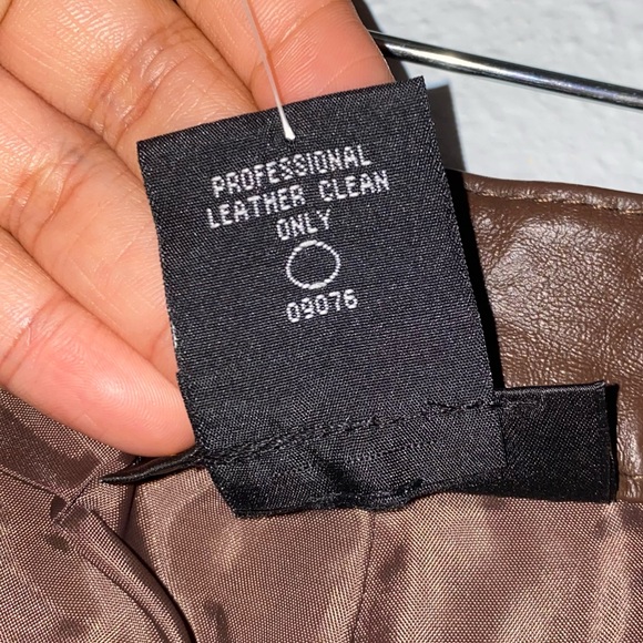 Metro style dark brown leather pants. - Picture 8 of 8